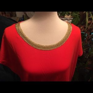 Coral Scoop-necked Tunic